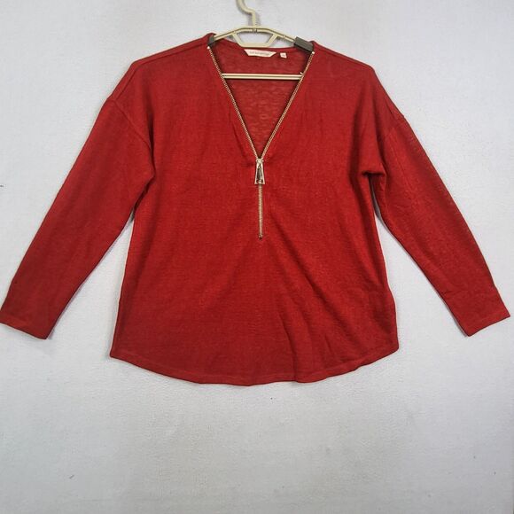 Soft Surroundings Sweaters - Soft Surroundings Valentina Sweater Top Womens Large Zip Long Sleeve Lightweight
